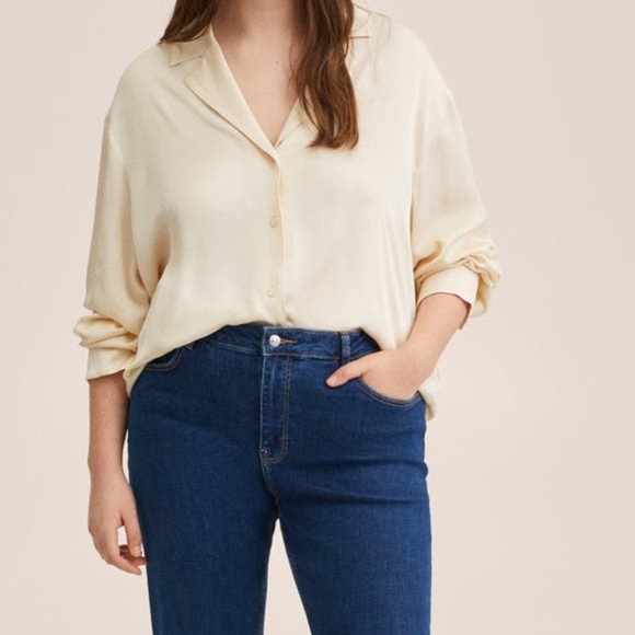 MNG MANGO Matte Satin Button Up Blouse - Picture 3 of 14